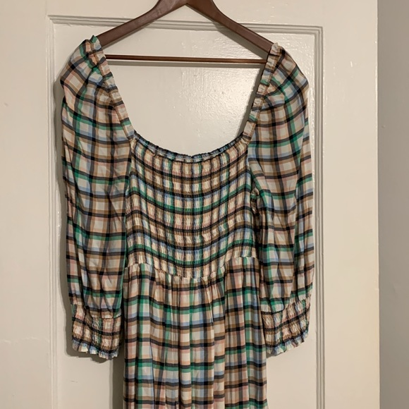 ✨ Anthropologie Cerie Smocked Midi Dress Sz M - Picture 6 of 10